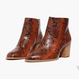 Madewell Rosie Ankle Boots in Snake